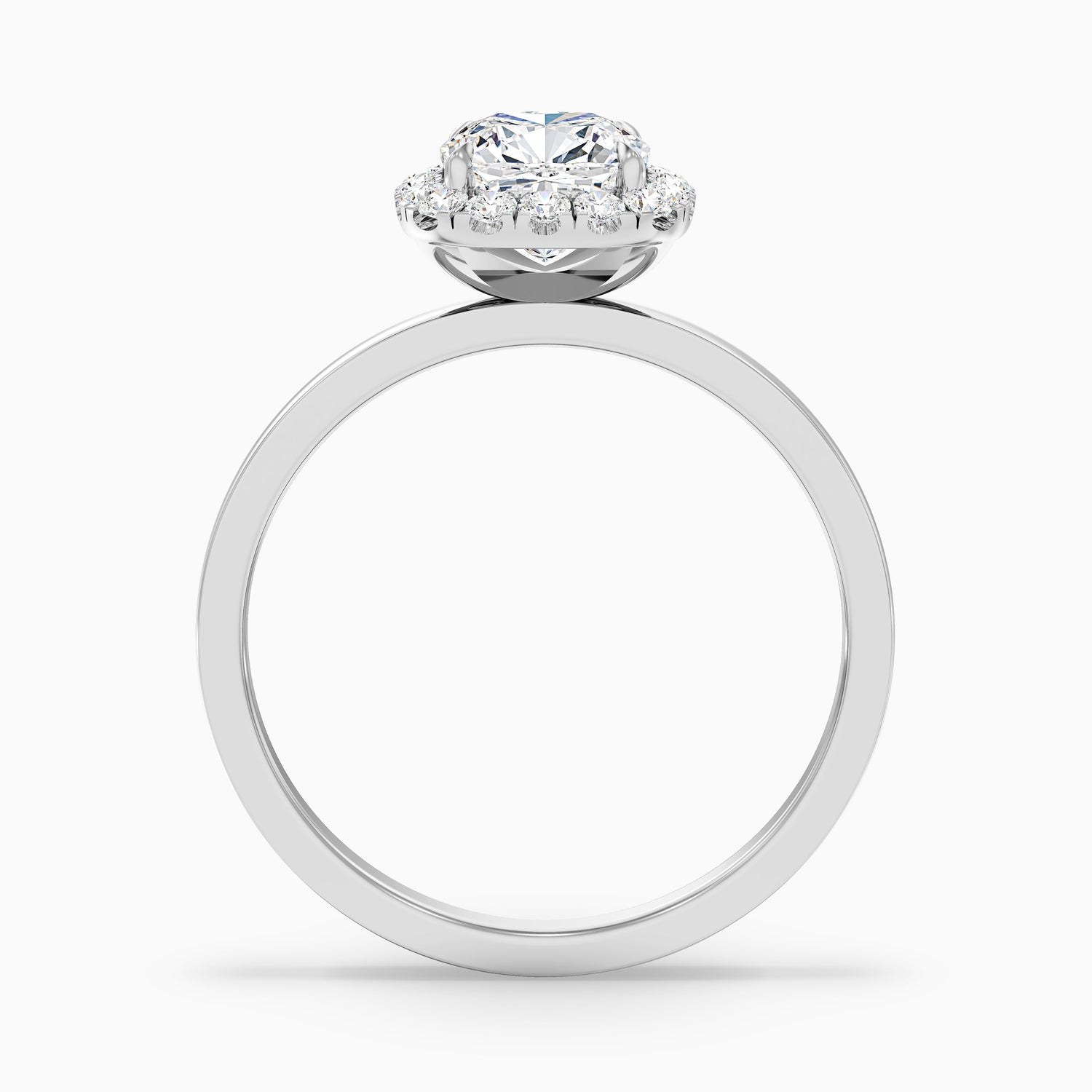 Nora 1 Carat Cushion Cut Halo Lab Grown Diamond Ring in 925 Sterling Silver