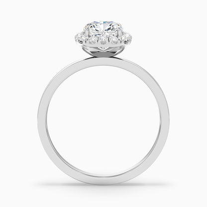 Nora 1 Carat Cushion Cut Halo Lab Grown Diamond Ring in 18k White Gold