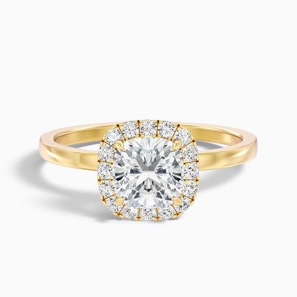 Nora 2.5 Carat Cushion Cut Halo Lab Grown Diamond Ring in 14k Rose Gold  DestGlow