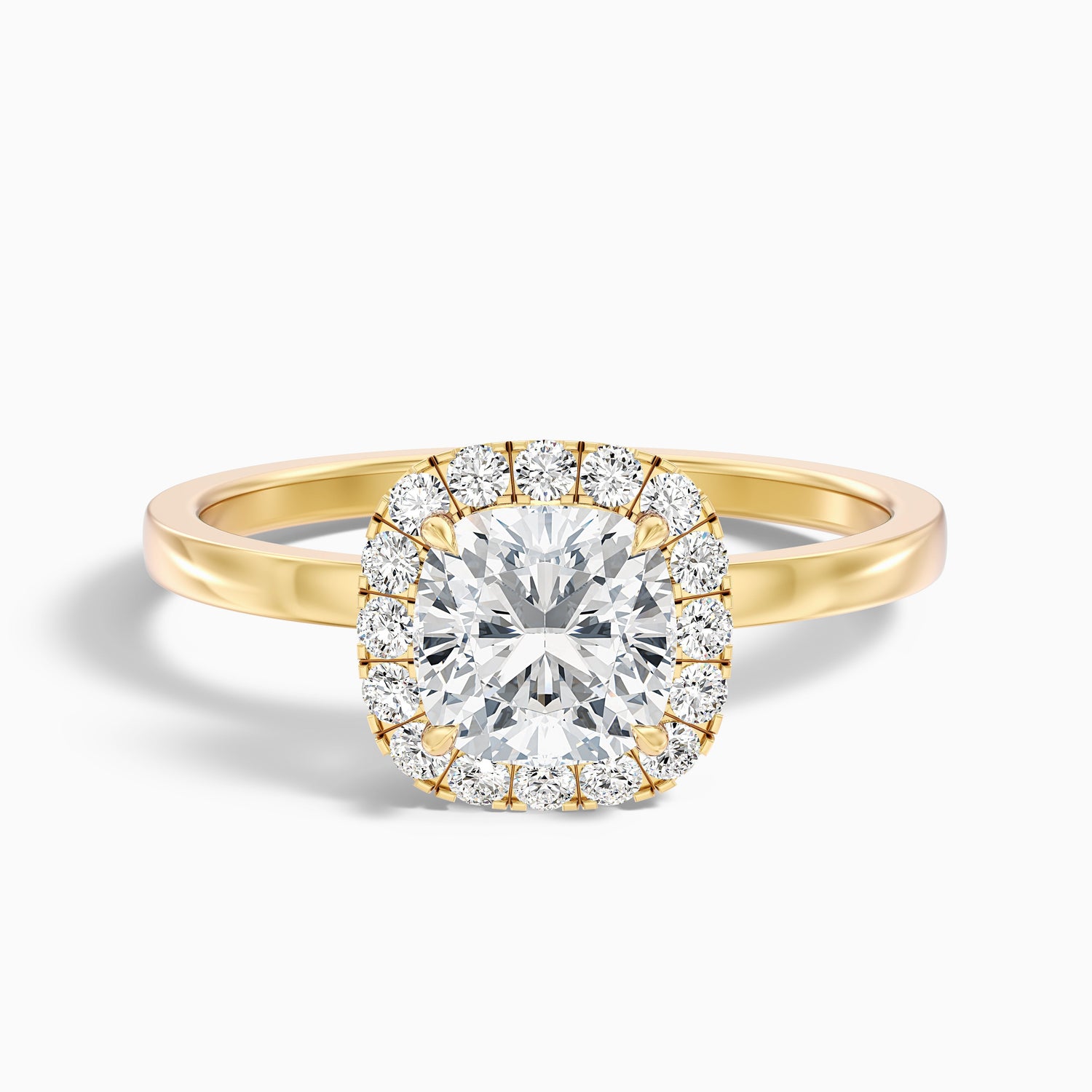 Nora 1 Carat Cushion Cut Halo Lab Grown Diamond Ring in 925 Sterling Silver
