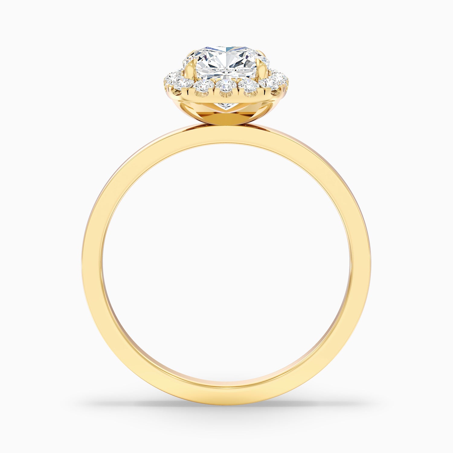 Nora 1.5 Carat Cushion Cut Halo Lab Grown Diamond Ring in 14k White Gold  DestGlow
