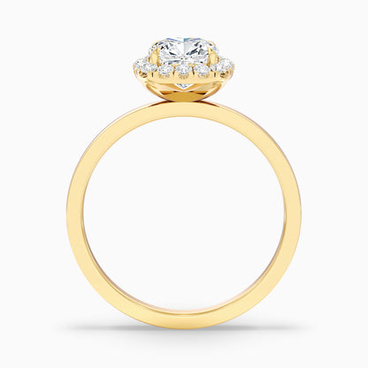 Nora 3 Carat Cushion Cut Halo Lab Grown Diamond Ring in 10k Rose Gold