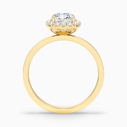 Nora 4.5 Carat Cushion Cut Halo Lab Grown Diamond Ring in 14k Yellow Gold  DestGlow