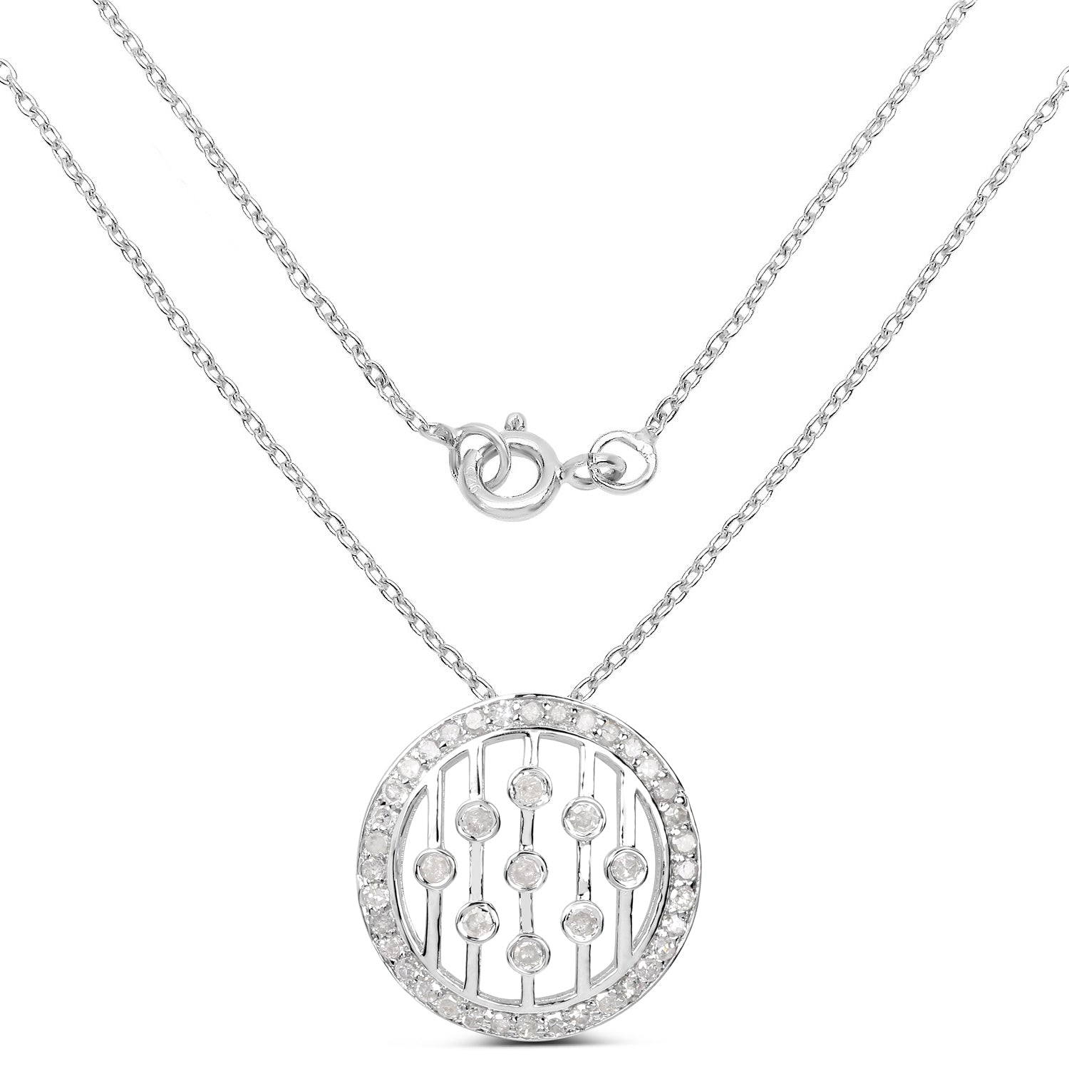0.53 Carat Genuine White Diamond .925 Sterling Silver Pendant by Bids.com