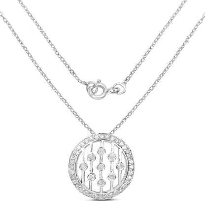 0.53 Carat Genuine White Diamond .925 Sterling Silver Pendant by Bids.com