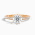 Carol 3.5 Carat Round Side Stone Pave Moissanite Engagement Ring in 14k Rose Gold  DestGlow