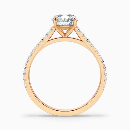 Carly 3.5 Carat Round Side Stone Pave Moissanite Engagement Ring in Platinum