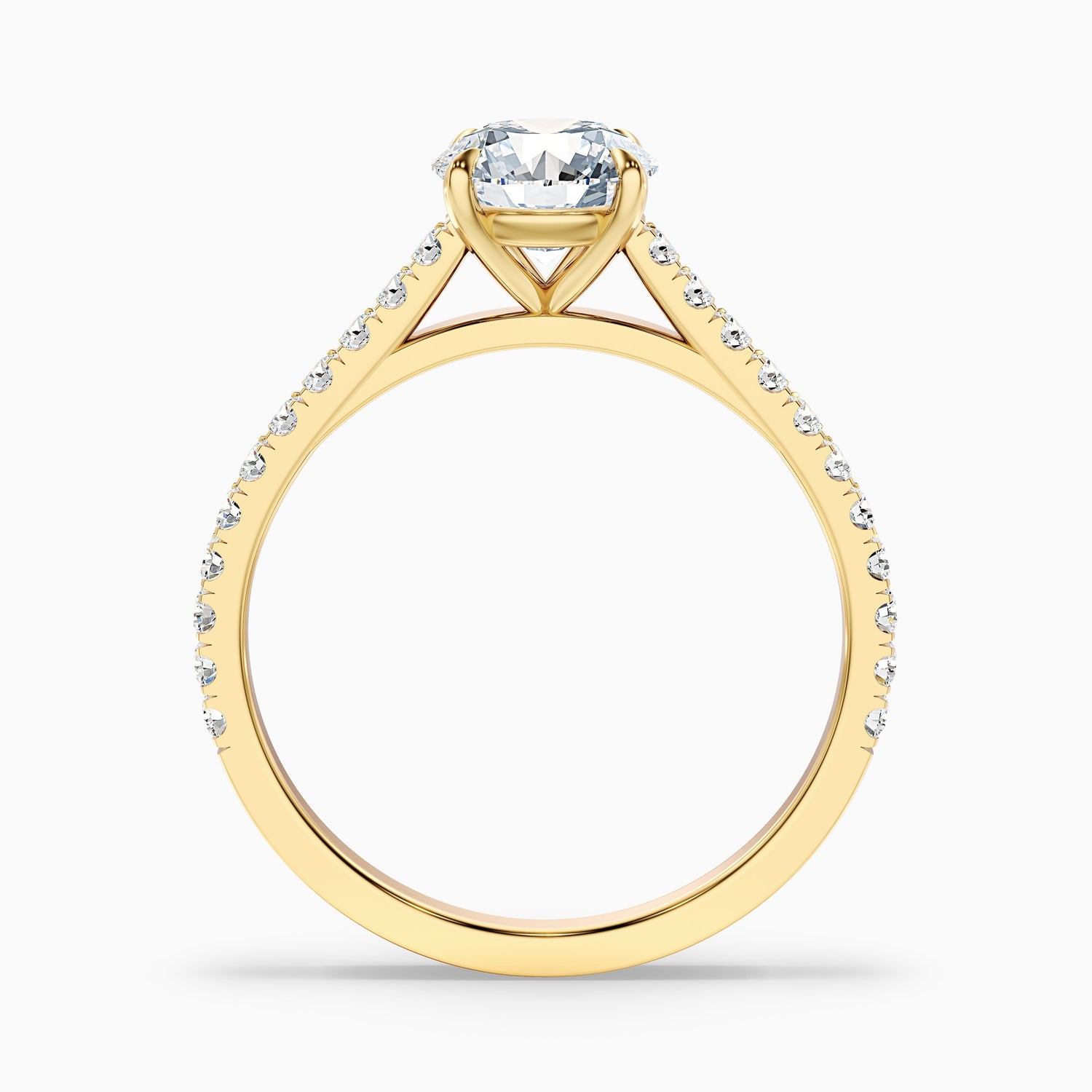 Hope 1.5 Carat Round Side Stone Pave Lab Grown Diamond Ring in 14k Rose Gold