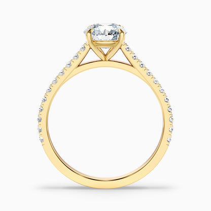 Carly 4.5 Carat Round Side Stone Pave Moissanite Engagement Ring in 925 Sterling Silver