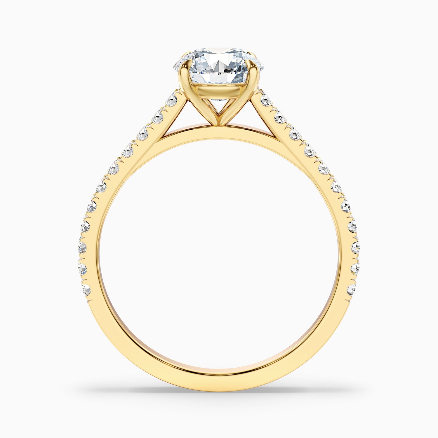 Carly 4.5 Carat Round Side Stone Pave Moissanite Engagement Ring in Platinum