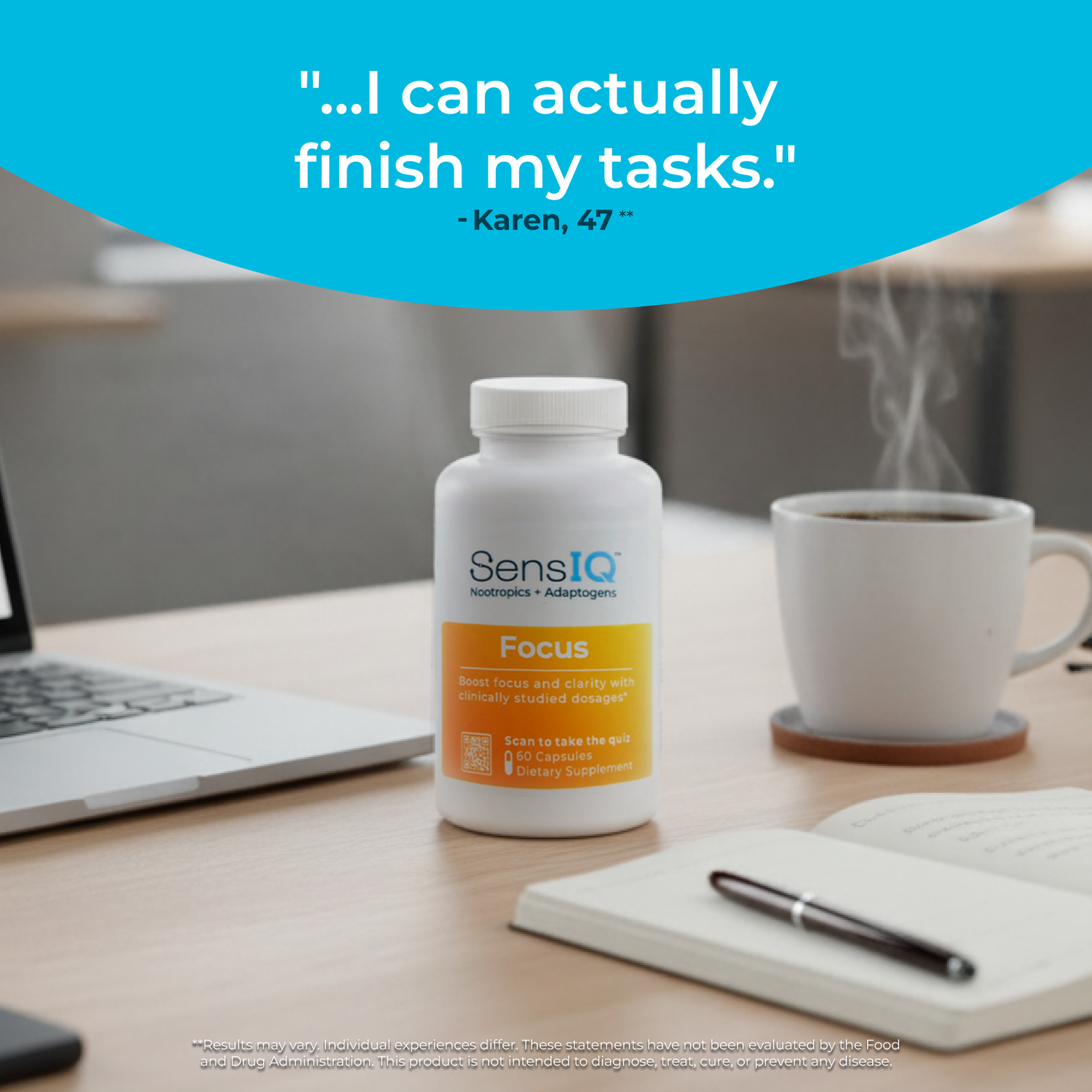 Focus Supplement for Mental Clarity and Concentration by SensIQ