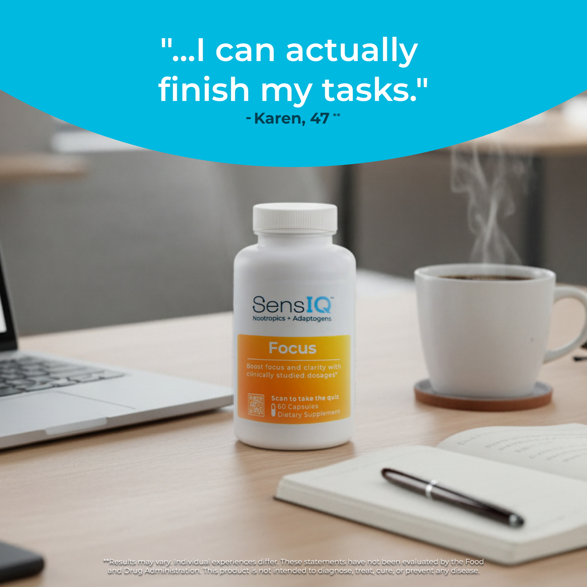 Focus Supplement for Mental Clarity and Concentration by SensIQ