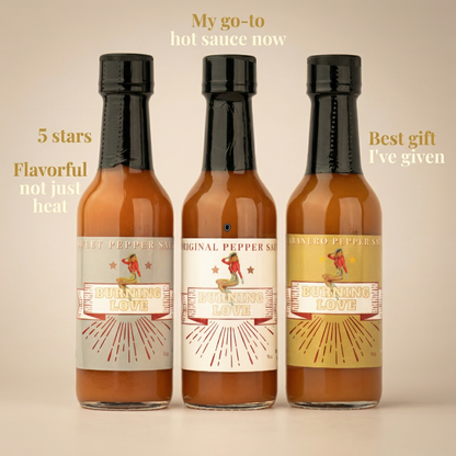 Hot Sauce 3-Pack Gift Set - Original, Habanero &amp; Sweet Heat | Small Batch Restaurant Made | Lady May by The Lady May