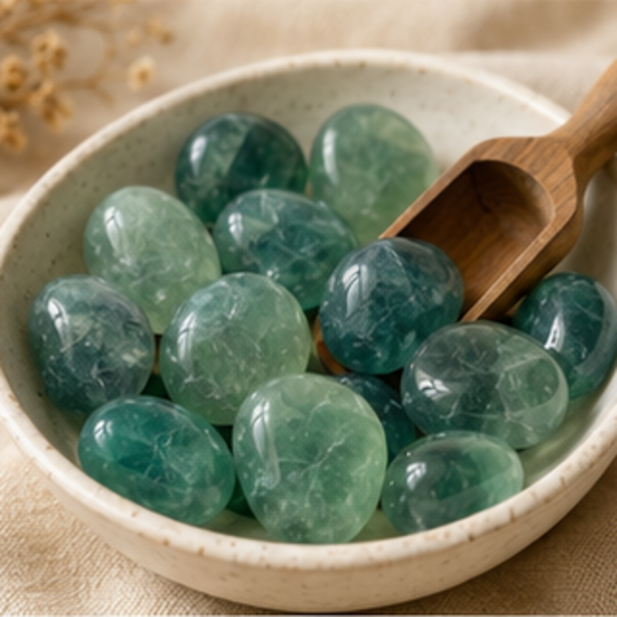 Green Fluorite Tumbled Crystals (Bring Balance and Clearing)