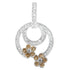 .925 Sterling Silver 1 cttw Round Cut Diamond Floral Garden Pendant Necklace (H-I, I1-I2) by Bids.com