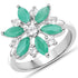 1.85 Carat Genuine Emerald and White Topaz .925 Sterling Silver Ring by Bids.com