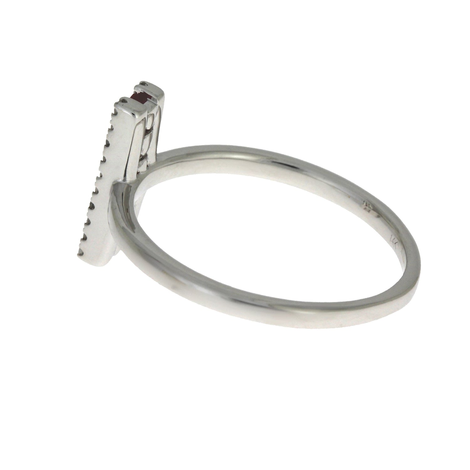 Genuine .30ct Ruby Diamond Ring 14KT White Gold by Bids.com