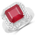 6.36 Carat Glass Filled Ruby and White Topaz .925 Sterling Silver Ring by Bids.com