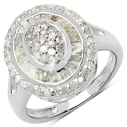 1.08 Carat Genuine White Diamond .925 Sterling Silver Ring by Bids.com