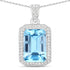 5.85 Carat Genuine Blue Topaz and White Diamond .925 Sterling Silver Pendant by Bids.com
