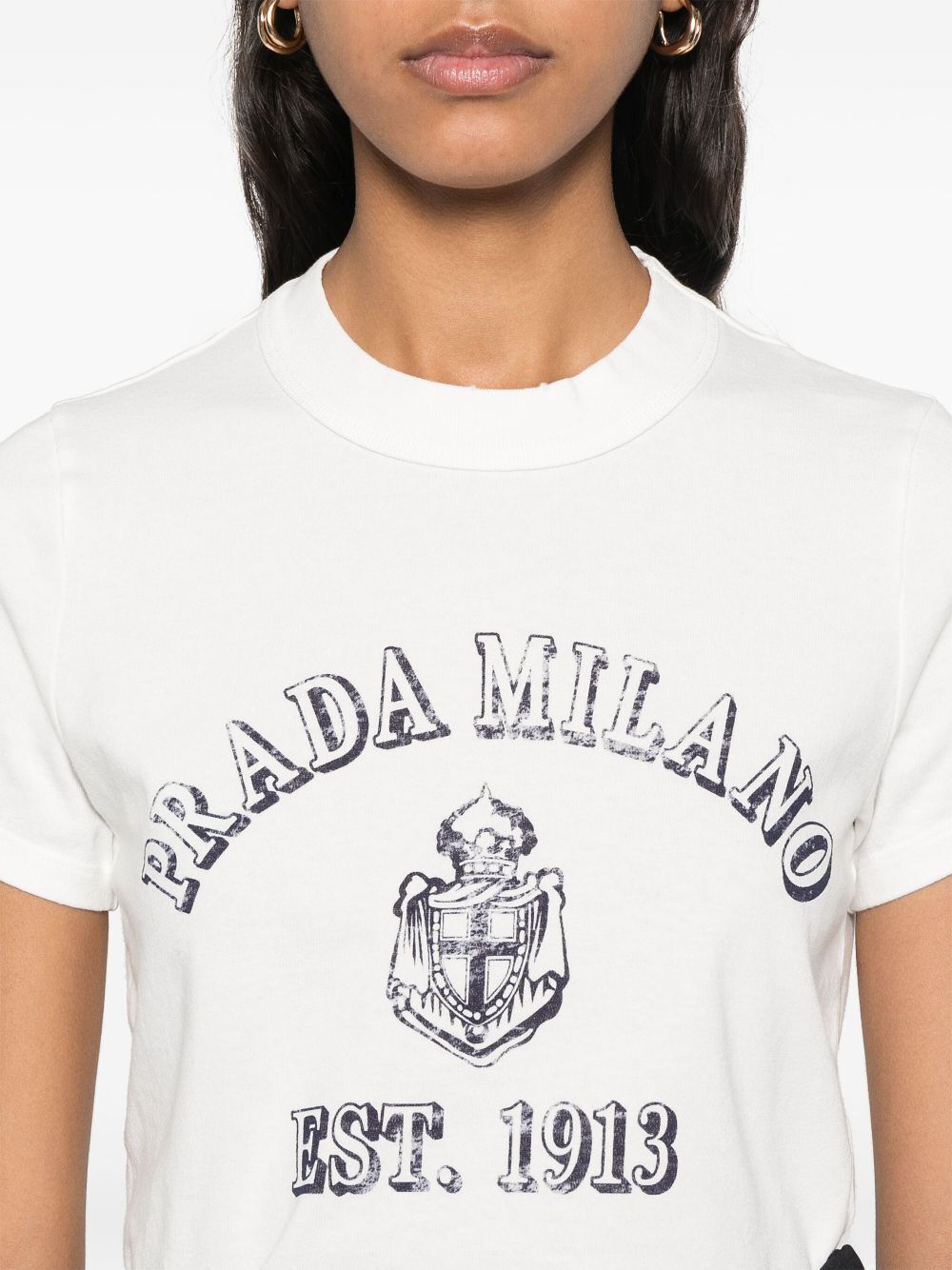 Prada Women Logo Print Jersey T-Shirt by Luosophy