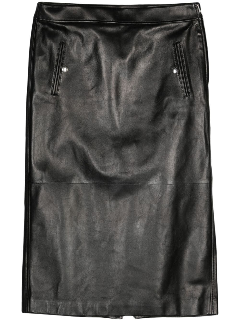 Alexander Mcqueen Women Low Waist Leather Skirt by Luosophy