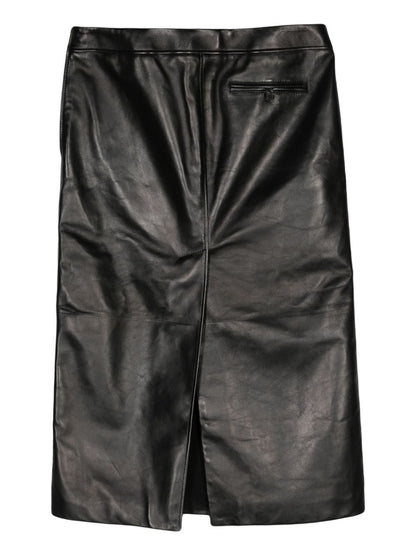 Alexander Mcqueen Women Low Waist Leather Skirt by Luosophy