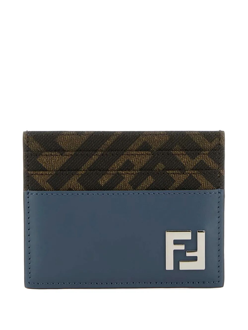 Fendi Men Leather And Ff Canvas Squared Card Holder by Luosophy