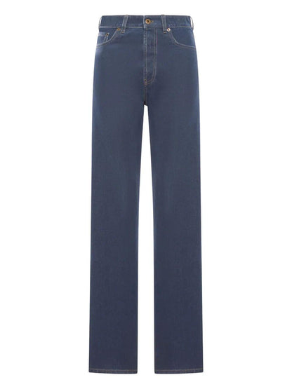 Miu Miu Women Embroidered-Logo Flock Jeans