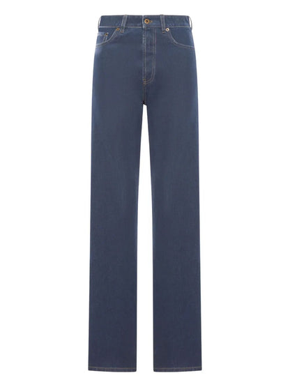 Miu Miu Women Embroidered-Logo Flock Jeans by Luosophy