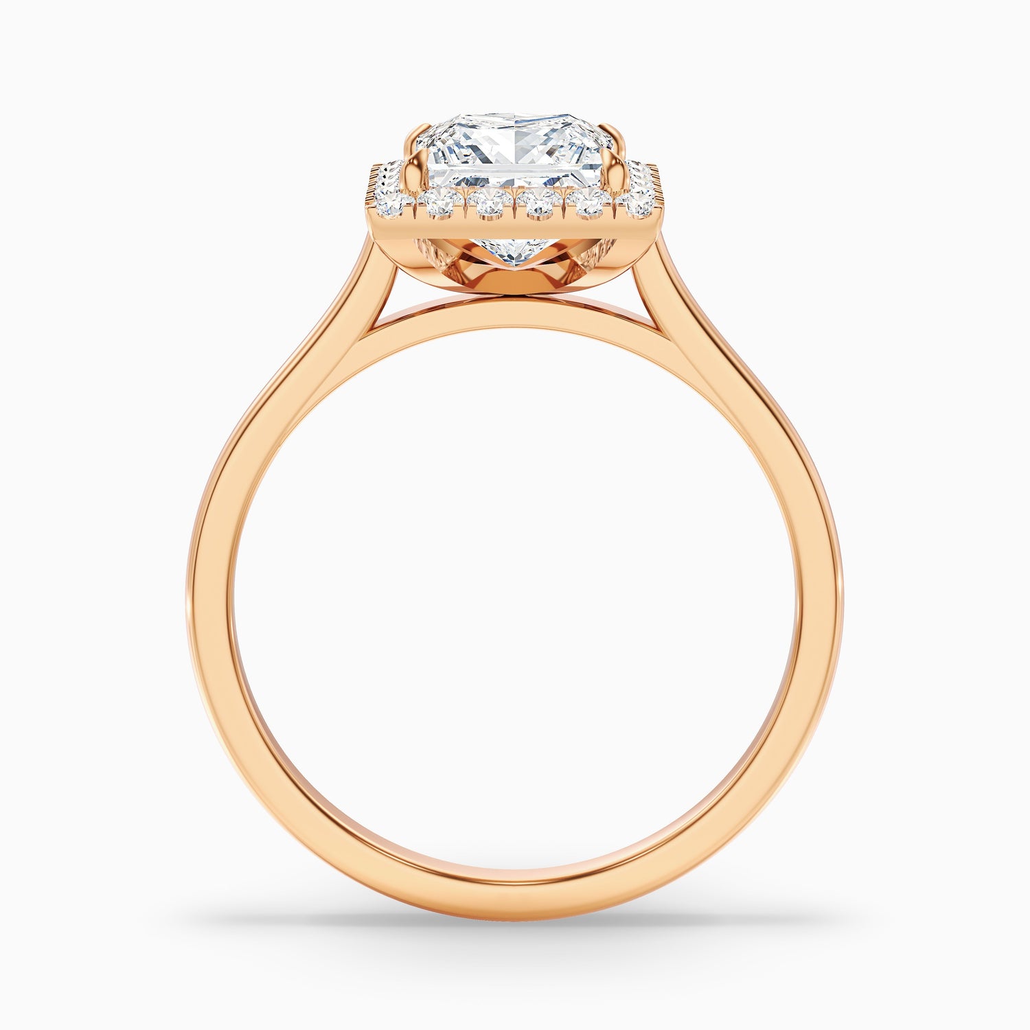 Bela 1 Carat Princess Cut Halo Moissanite Engagement Ring in 925 Sterling Silver