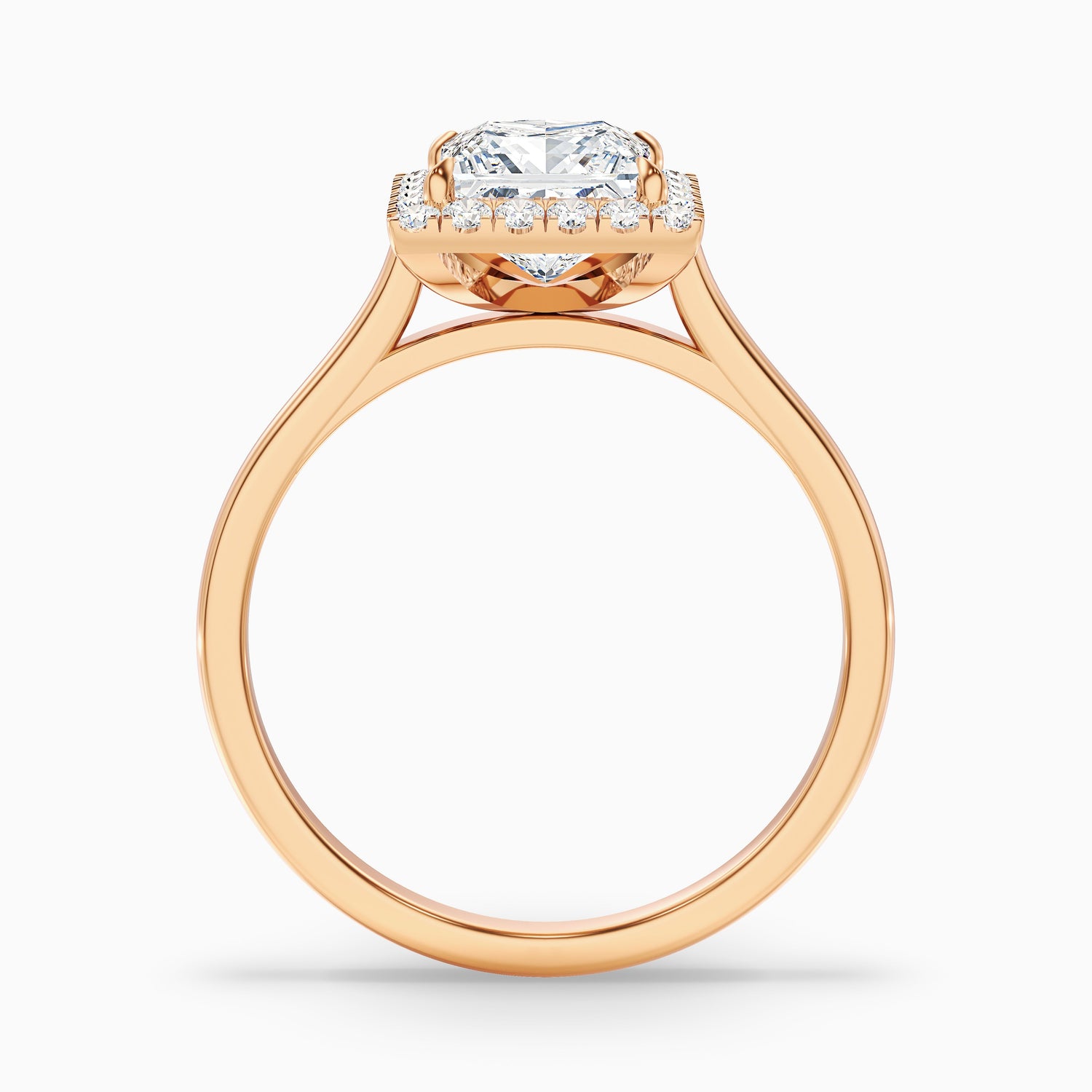 Bela 2.5 Carat Princess Cut Halo Moissanite Engagement Ring in Platinum