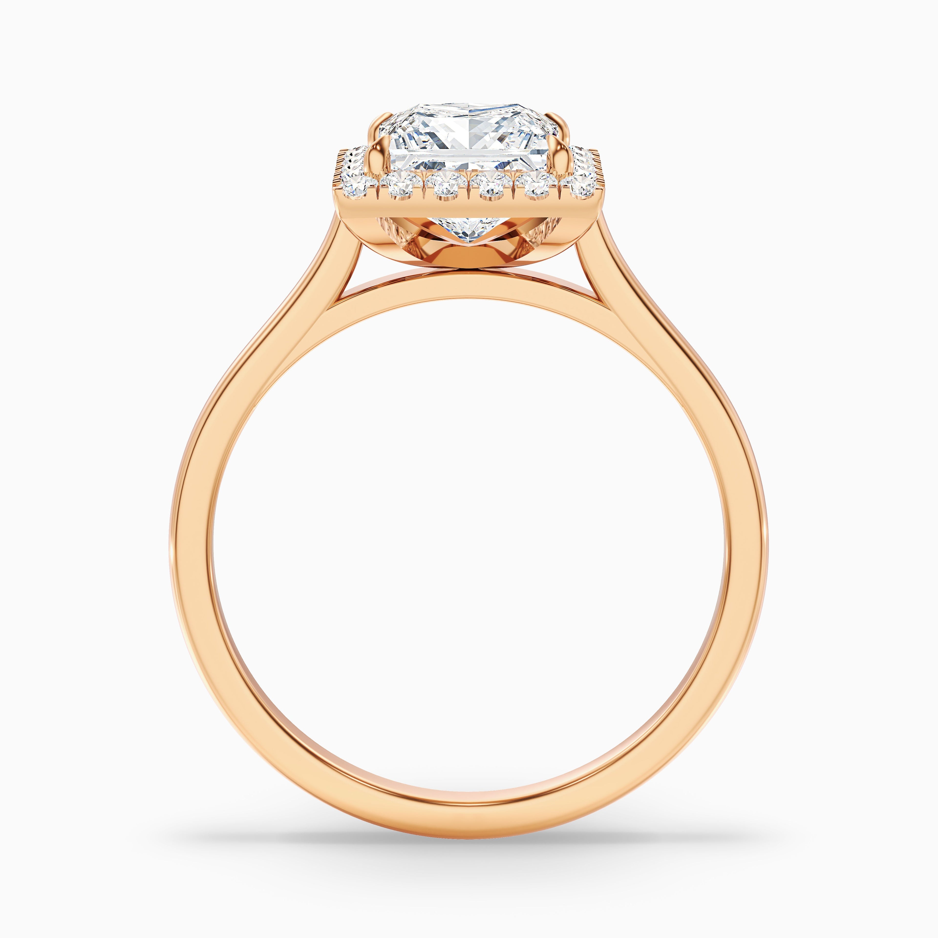 Bela 4.5 Carat Princess Cut Halo Moissanite Engagement Ring in 14k Yellow Gold  DestGlow