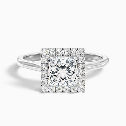 Bela 4.5 Carat Princess Cut Halo Moissanite Engagement Ring in 10k Yellow Gold  DestGlow