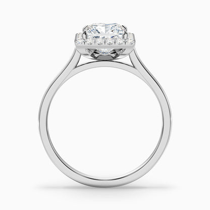 Bela 4.5 Carat Princess Cut Halo Moissanite Engagement Ring in 10k Rose Gold
