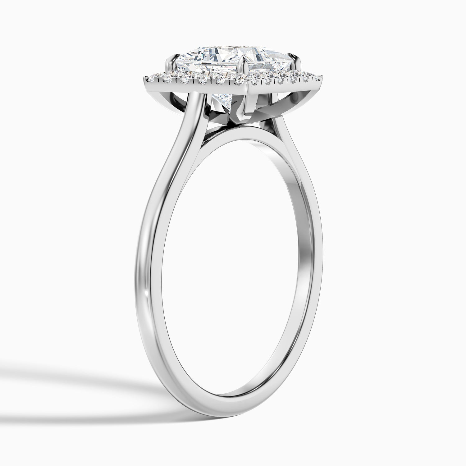 Ember 2.5 Carat Princess Cut Halo Lab Grown Diamond Ring in 14k White Gold