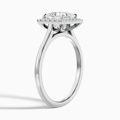 Bela 4.5 Carat Princess Cut Halo Moissanite Engagement Ring in 10k Yellow Gold  DestGlow