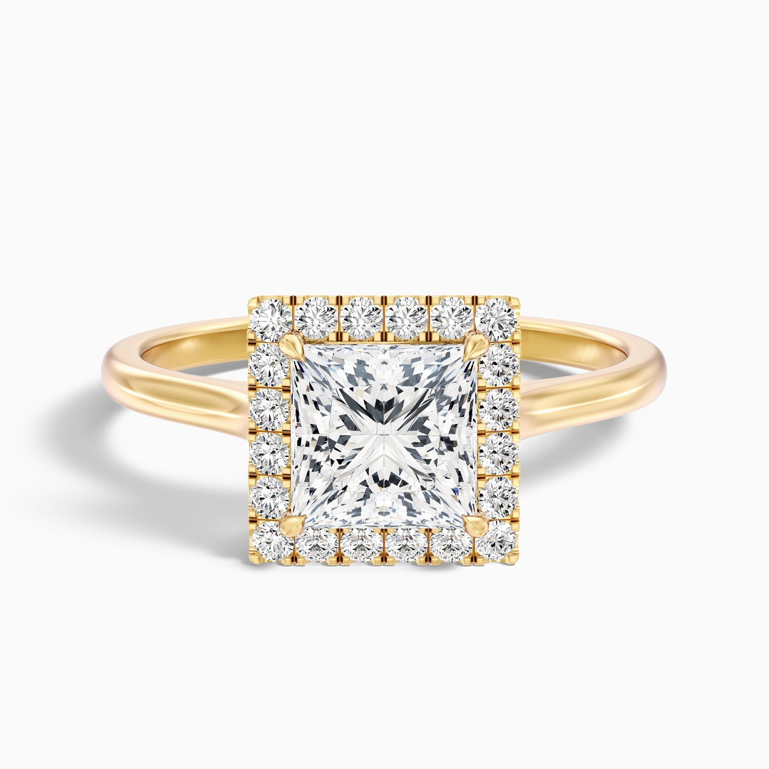 Ember 1 Carat Princess Cut Halo Lab Grown Diamond Ring in 10k White Gold