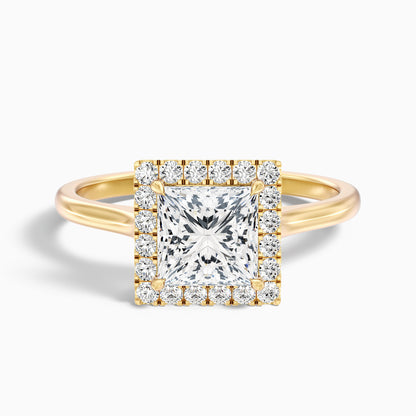 Ember 1 Carat Princess Cut Halo Lab Grown Diamond Ring in 10k White Gold