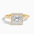 Ember 3 Carat Princess Cut Halo Lab Grown Diamond Ring in 10k Yellow Gold  DestGlow