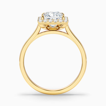 Bela 4.5 Carat Princess Cut Halo Moissanite Engagement Ring in 10k Yellow Gold  DestGlow