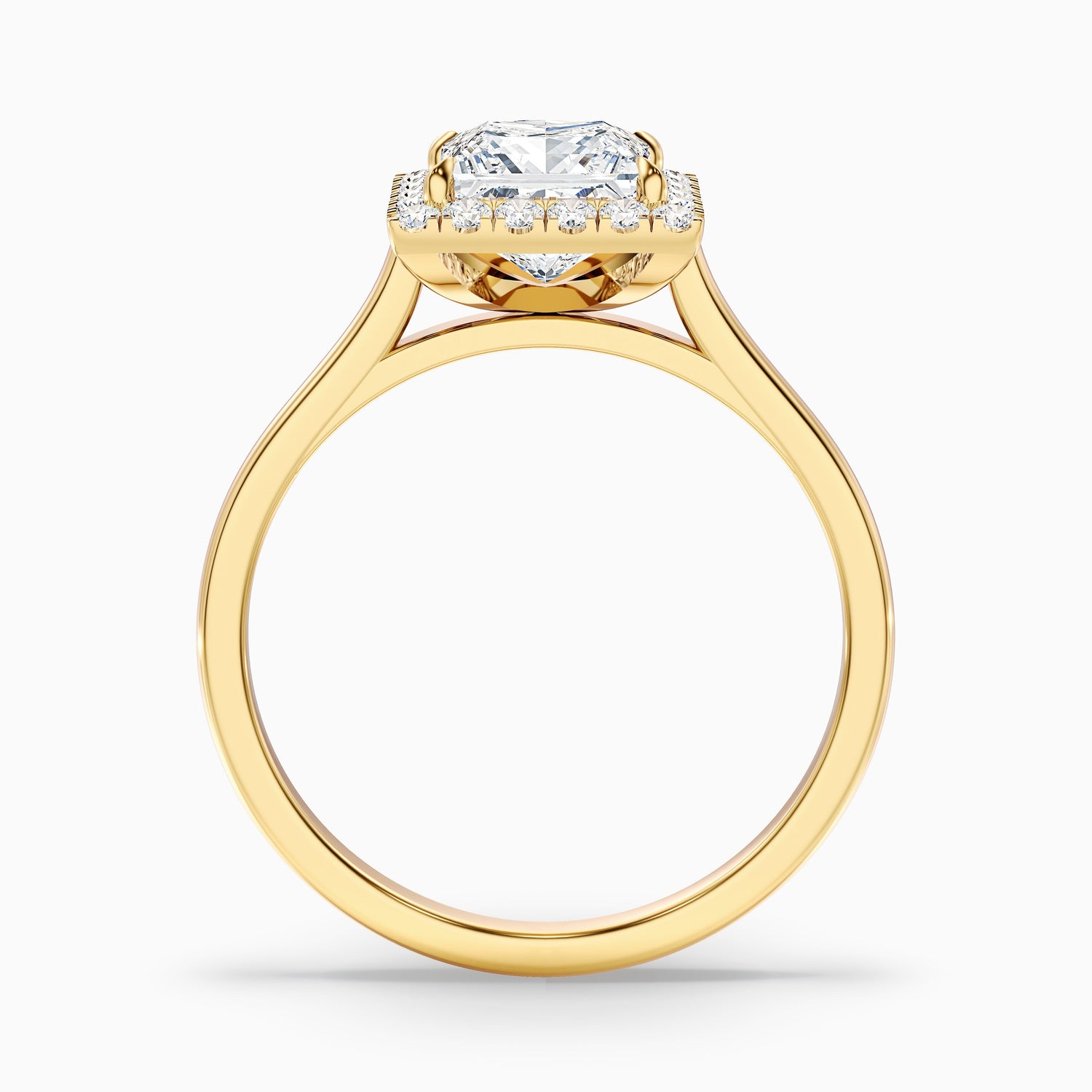 Bela 1.5 Carat Princess Cut Halo Moissanite Engagement Ring in 925 Sterling Silver