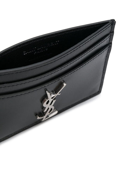 Saint Laurent Men Smooth Leather Cassandre Card Holder by Luosophy