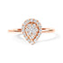 10K Rose Gold 3/8 Cttw Round-Cut Diamond Pear Promise Ring (I-J Color, I2-I3 Clarity) - Size 7 by Bids.com