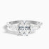 Isa 4.5 Carat Three Stone Oval Halo Moissanite Engagement Ring in 14k White Gold  DestGlow