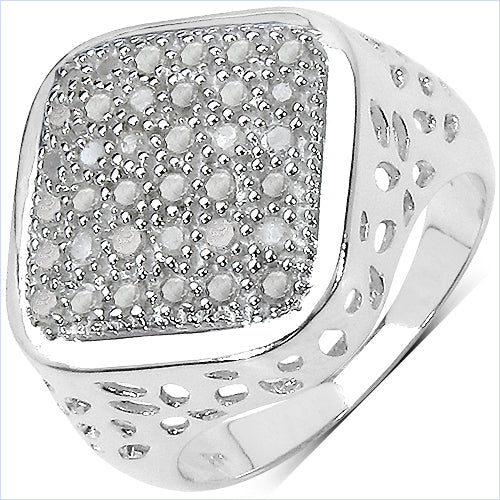 0.54 Carat Genuine White Diamond .925 Sterling Silver Ring by Bids.com