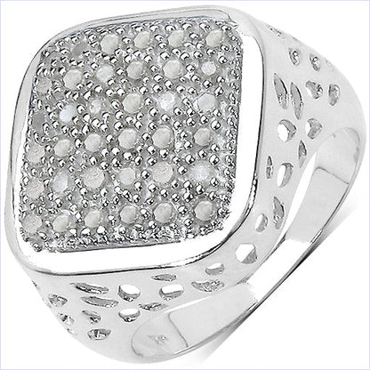 0.54 Carat Genuine White Diamond .925 Sterling Silver Ring by Bids.com