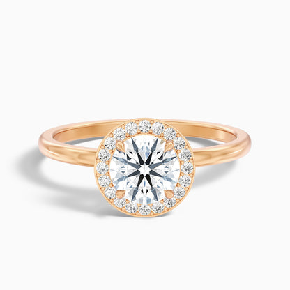Aura 4.5 Carat Round Halo Pave Moissanite Engagement Ring in 10k White Gold