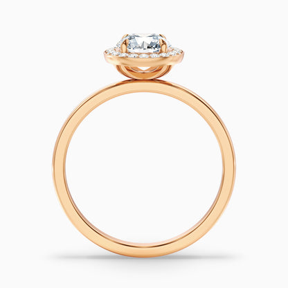 Arya 1.5 Carat Round Halo Lab Grown Diamond Ring in 10k Rose Gold