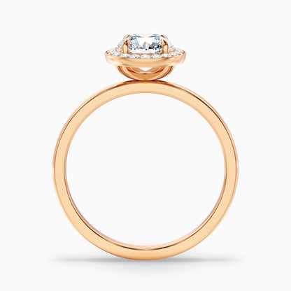 Arya 1.5 Carat Round Halo Lab Grown Diamond Ring in 18k Rose Gold